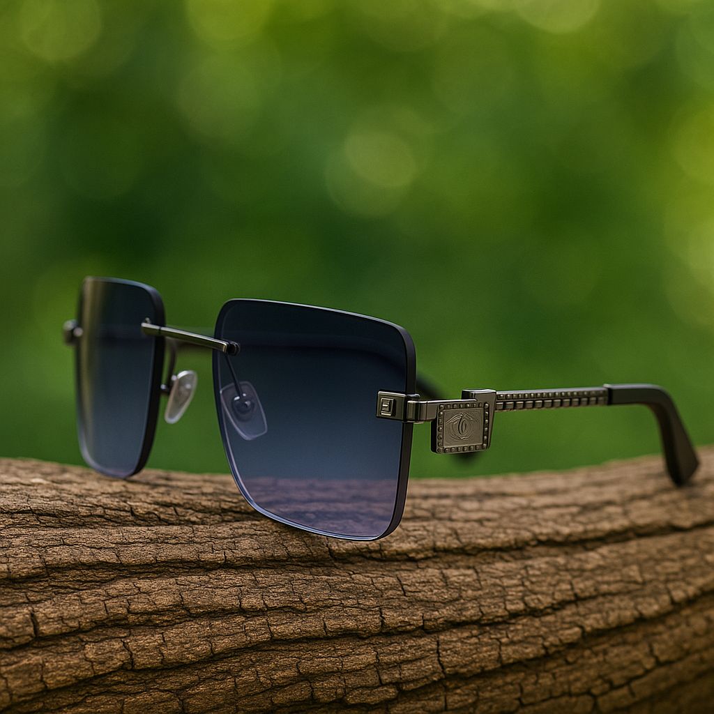  Meeran ROYAL sunglasses with blue lenses and a black/silver frame, featuring UV protection